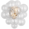 Talia Medium Sconce in Burnished Silver Leaf with Clear Swirled Glass