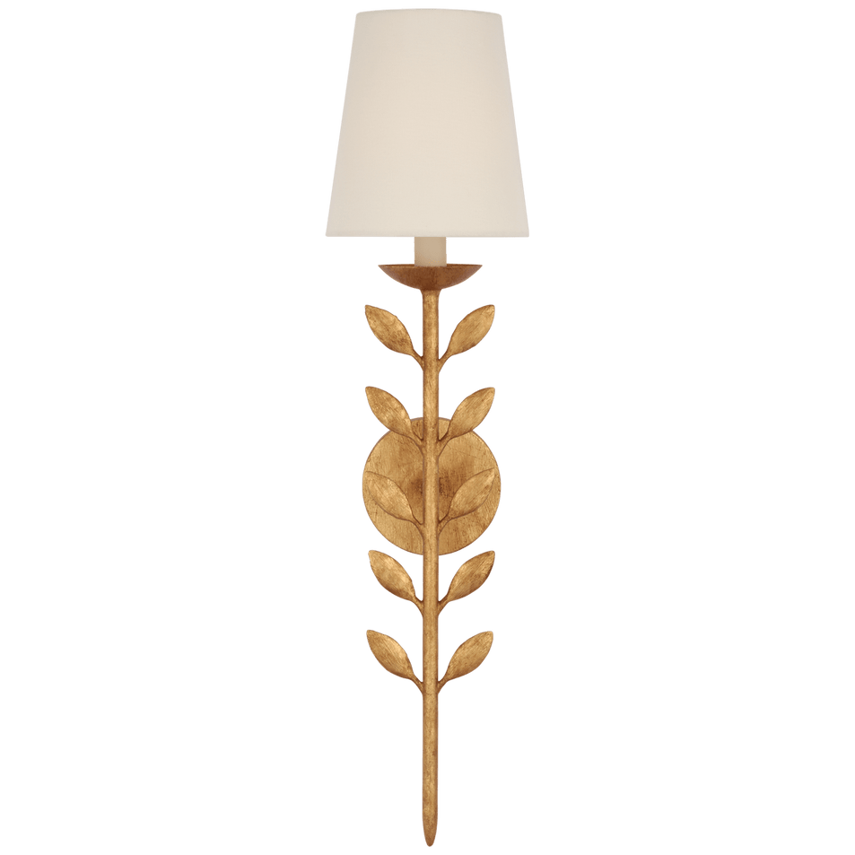 Avery 26" Sconce Antique Gold Leaf with Linen Shade