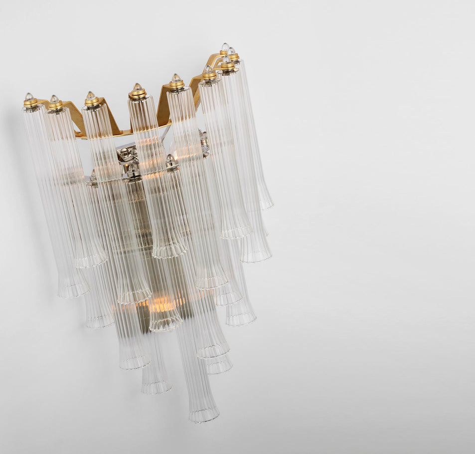 Lorelei Large Waterfall Sconce in Gild with Clear Glass