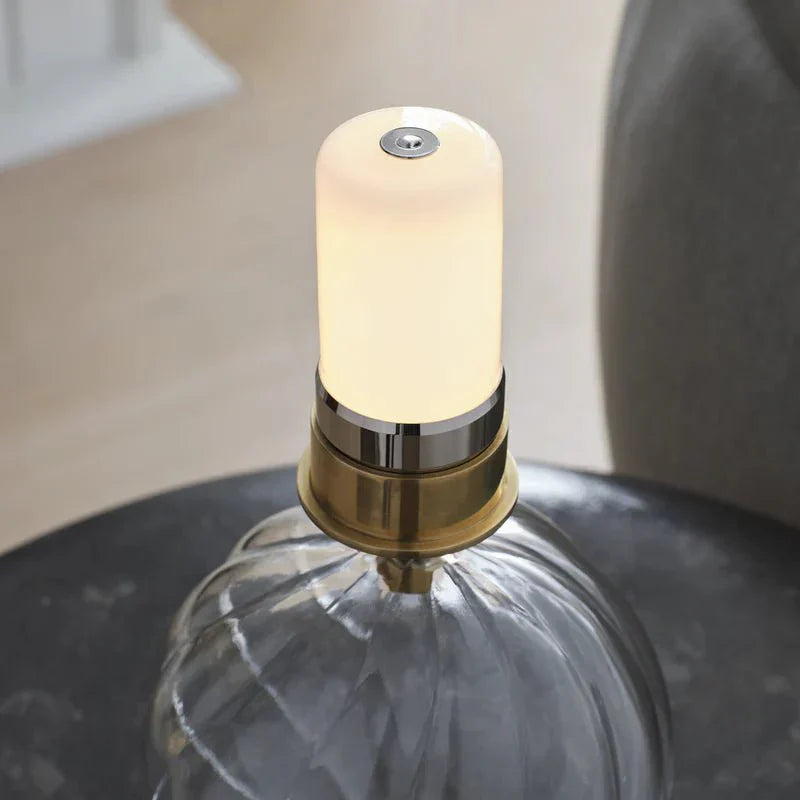 Talia 13" Cordless Accent Lamp, a premium Cordless & Rechargeable light by Visual Comfort & Co. Close - up image of its design.