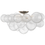 Burnished Silver Leaf and Clear Swirled Glass