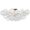 Burnished Silver Leaf and Clear Swirled Glass