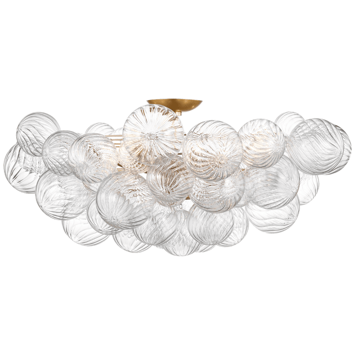 Talia 38" Flush Mount in Gild and Clear Swirled Glass