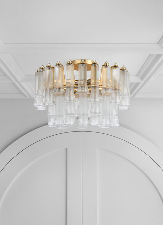 Lorelei 18" Semi - Flush Mount, a premium Flush Mount light by Visual Comfort. Close - up image of its design.
