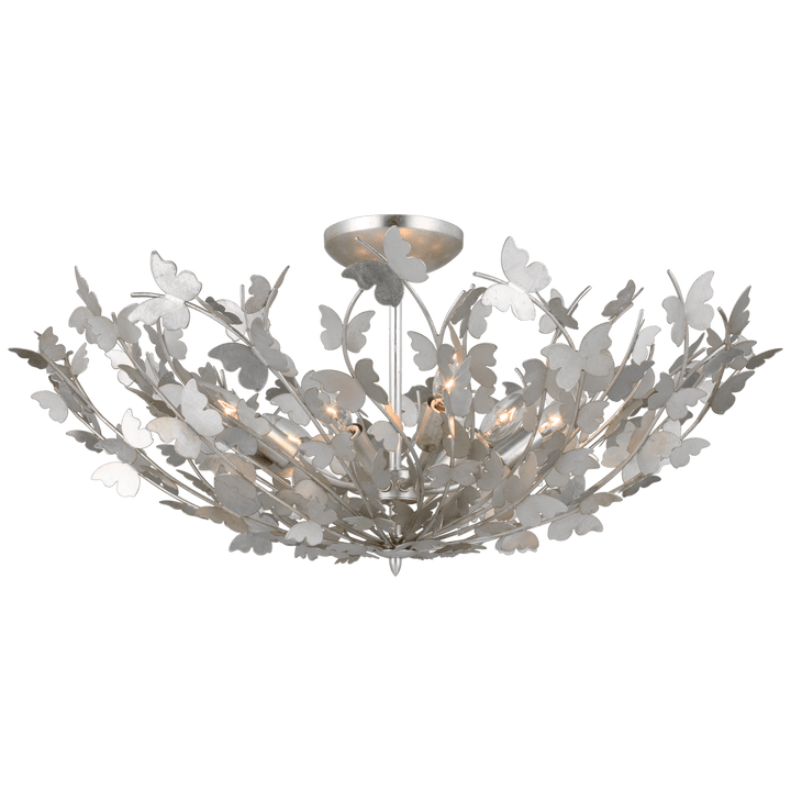 Farfalle Large Semi-Flush Mount in Burnished Silver Leaf