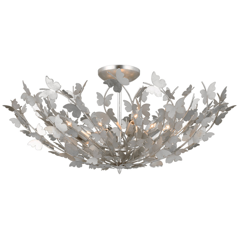 Farfalle Large Semi-Flush Mount in Burnished Silver Leaf