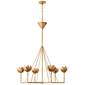 Alberto Large Single Tier Chandelier in Antique Gold Leaf