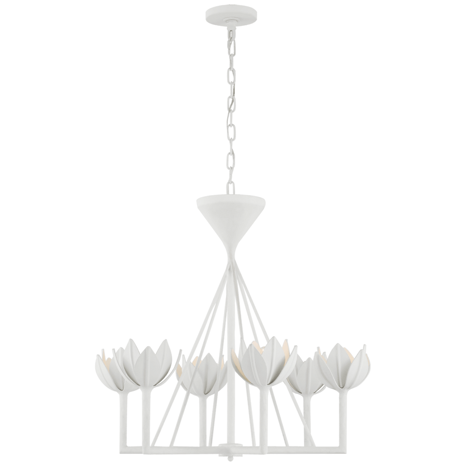 Alberto Small Low Ceiling Chandelier in Plaster White