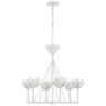 Alberto Small Low Ceiling Chandelier in Plaster White