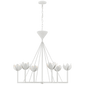 Alberto Large Low Ceiling Chandelier in Plaster White