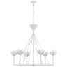 Alberto Large Low Ceiling Chandelier in Plaster White