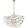 Burnished Silver Leaf and Clear Swirled Glass