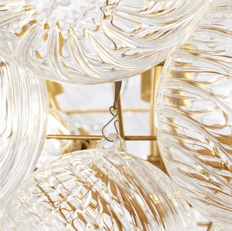 Talia Large Chandelier, a premium Chandelier light by Visual Comfort. Close - up image of its design.