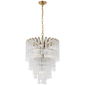 Lorelei Small Waterfall Chandelier in Gild with Clear Glass