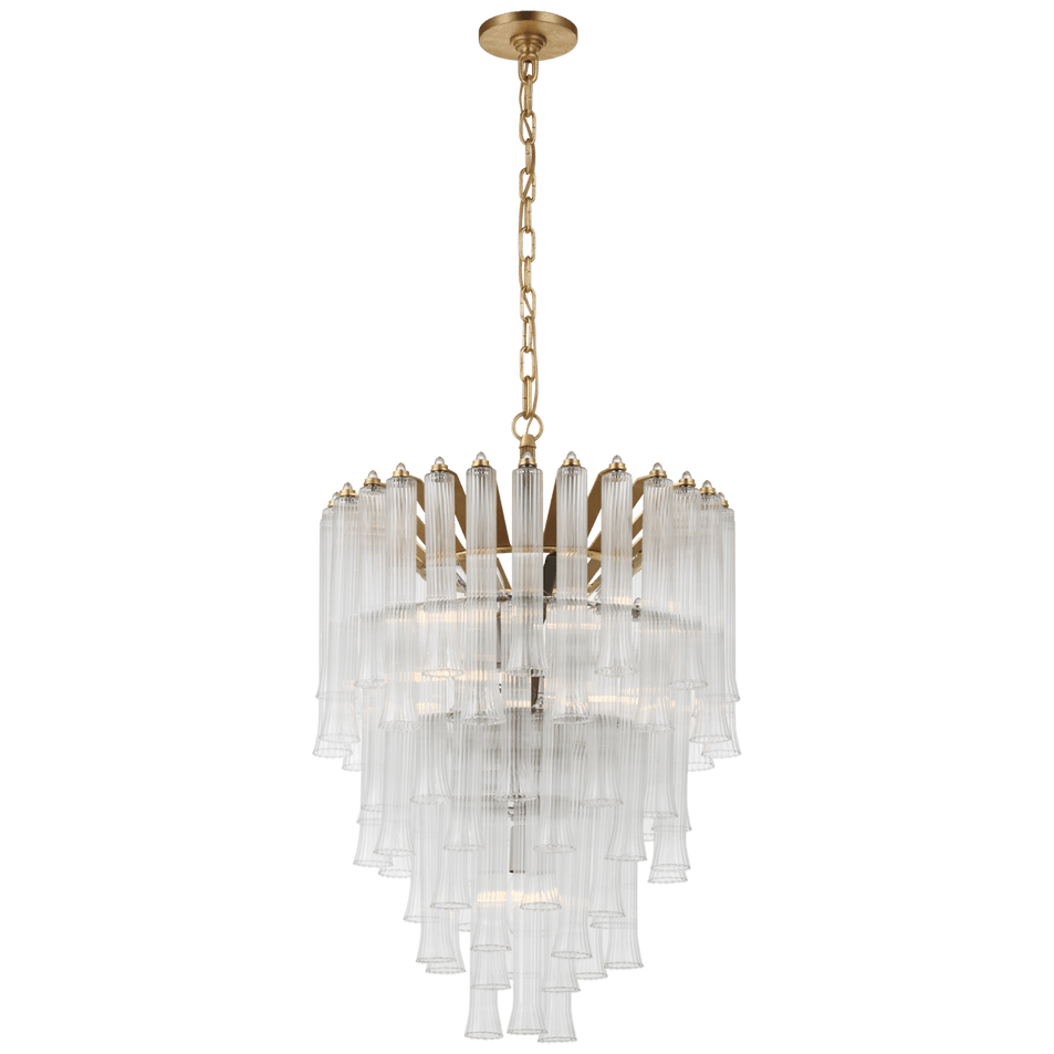 Lorelei Small Waterfall Chandelier in Gild with Clear Glass