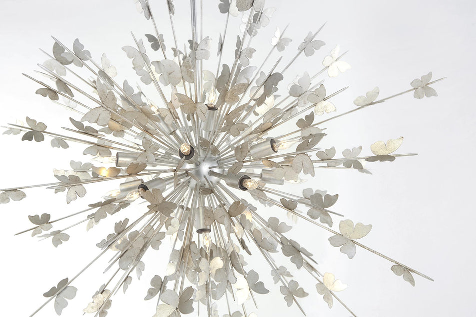 Farfalle Large Chandelier in Burnished Silver Leaf