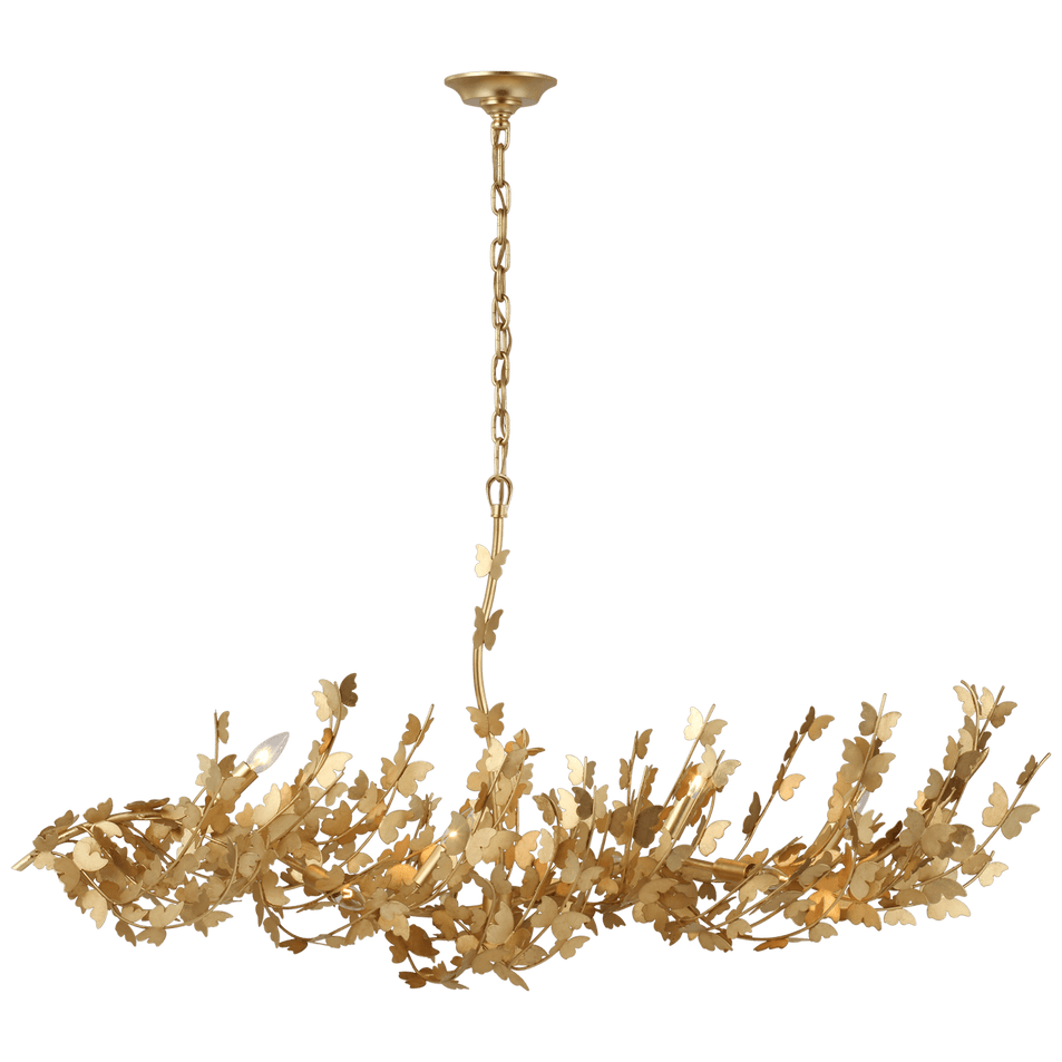 Farfalle Large Linear Chandelier in Gild
