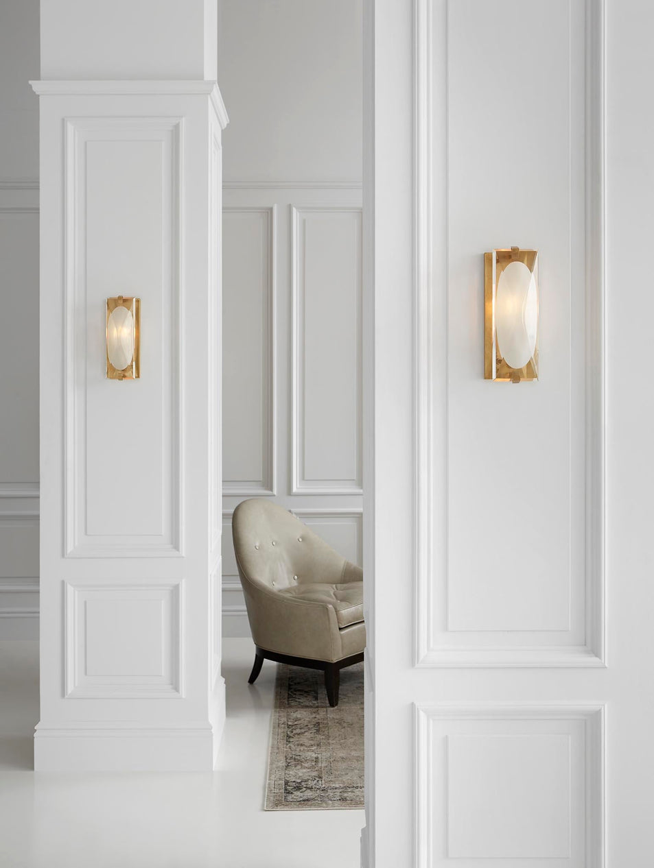 Castle Peak Small Bath Sconce, a premium Decorative light by Visual Comfort. Close - up image of its design.