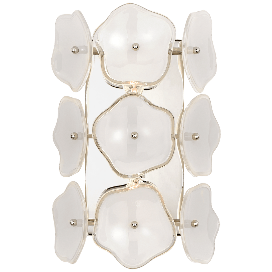 Leighton Small Sconce in Polished Nickel with Cream Tinted Glass