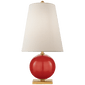 Corbin Mini Accent Lamp in Maraschino with Cream Linen Shade