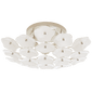 Leighton Medium Flush Mount in Polished Nickel with Cream Tinted Glass