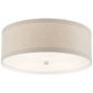 Walker Medium Flush Mount in Light Cream with Natural Linen Shade