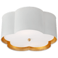 Bryce Medium Flush Mount in White and Gild with Frosted Acrylic Diffuser
