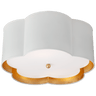 Bryce Medium Flush Mount in White and Gild with Frosted Acrylic Diffuser