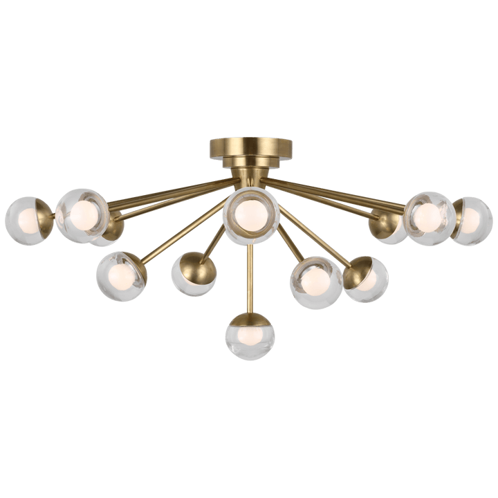 Alloway 30" Flush Mount in Soft Brass with Clear Glass