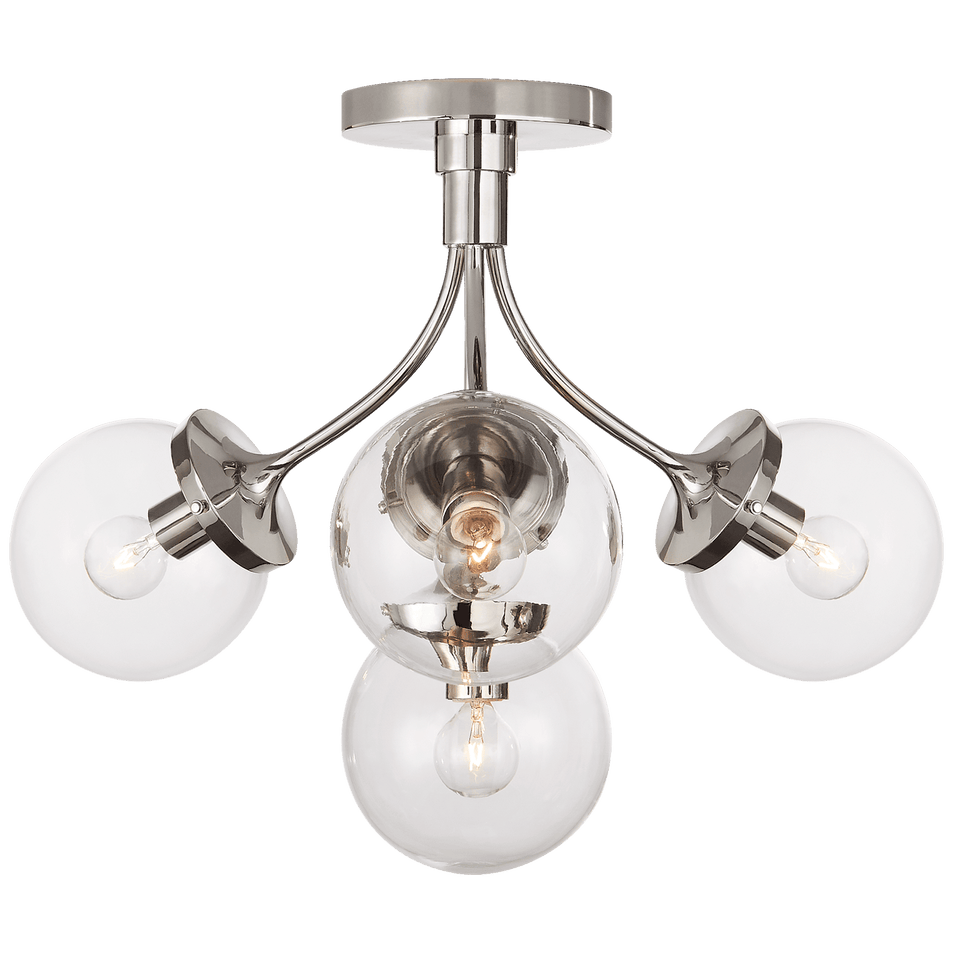 Prescott Medium Semi - Flush Mount, a premium Flush Mount light by VCGallery Italy. Close - up image of its design.