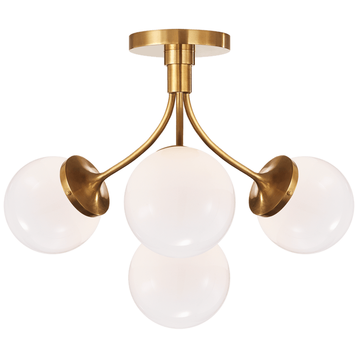 Prescott Medium Semi - Flush Mount, a premium Flush Mount light by VCGallery Italy. Close - up image of its design.