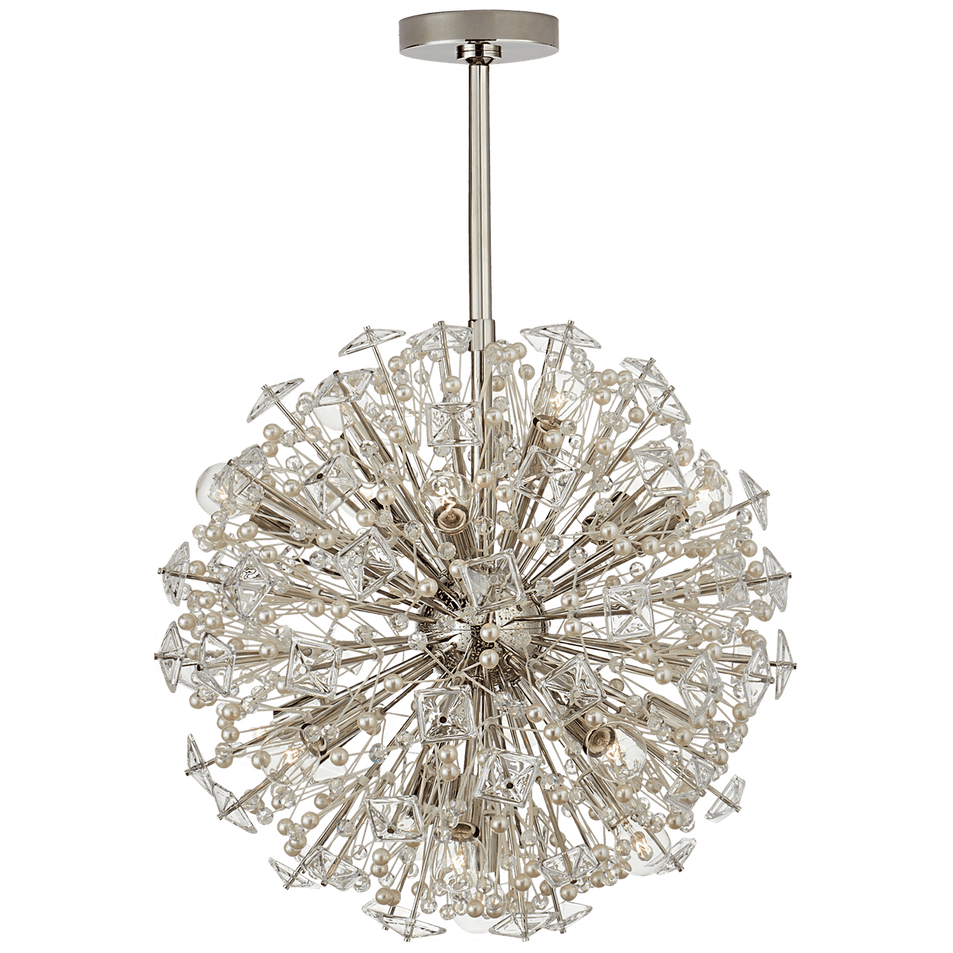 Dickinson Medium Chandelier, a premium Chandelier light by Visual Comfort & Co. Close - up image of its design.