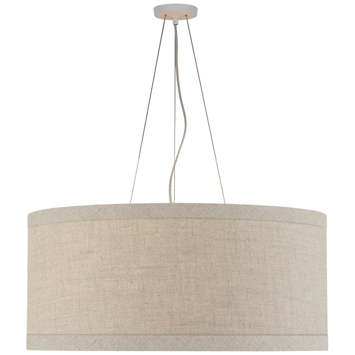Walker Large Hanging Shade in Light Cream with Natural Linen Shade