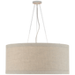 Walker Large Hanging Shade in Light Cream with Natural Linen Shade