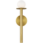 Nodes Sconce in Burnished Brass with White Glass