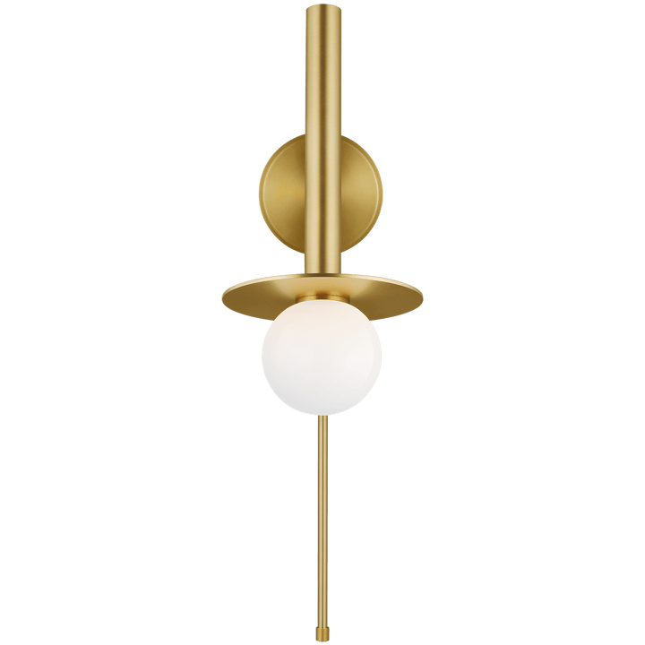 Nodes Pivot Sconce in Burnished Brass with White Glass