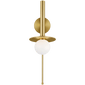 Nodes Pivot Sconce in Burnished Brass with White Glass