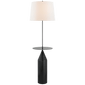 Zephyr Large Floor Light in Aged Iron with Linen Shade