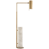 Antique-Burnished Brass and White Marble