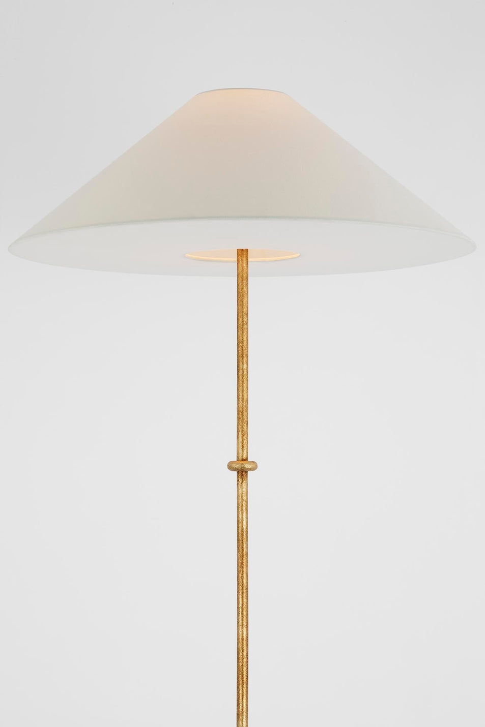 Zealous 62" Floor Lamp in Museum Gild with Linen Shade