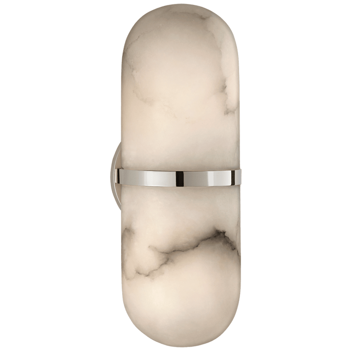Melange Pill Form Sconce in Polished Nickel with Alabaster