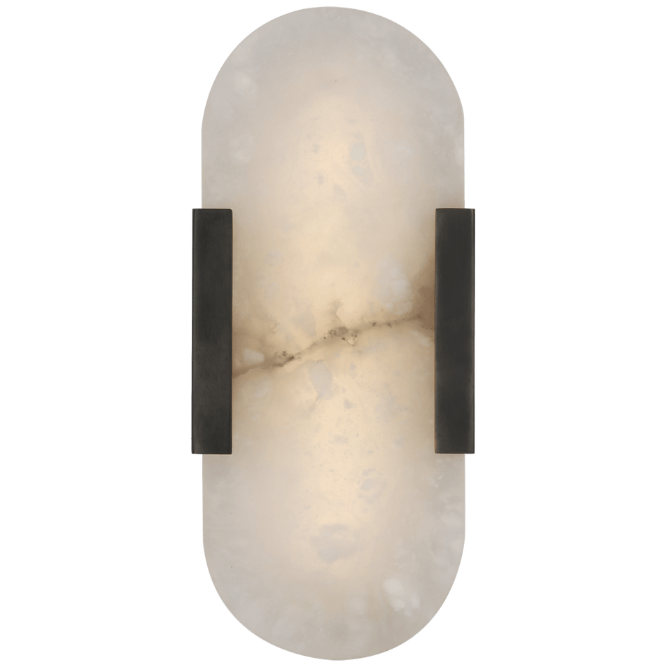 Melange 10" Elongated Sconce in Bronze with Alabaster