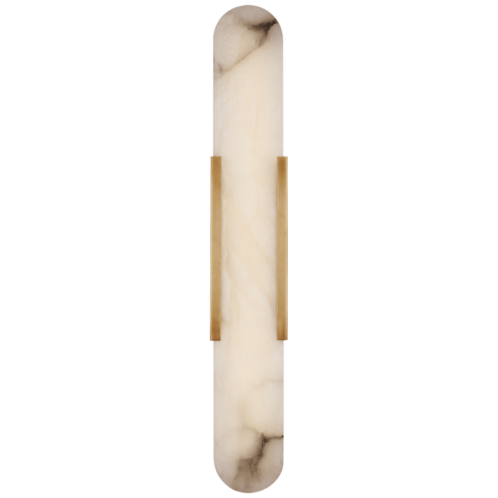 Melange 28" Elongated Sconce in Antique-Burnished Brass with Alabaster