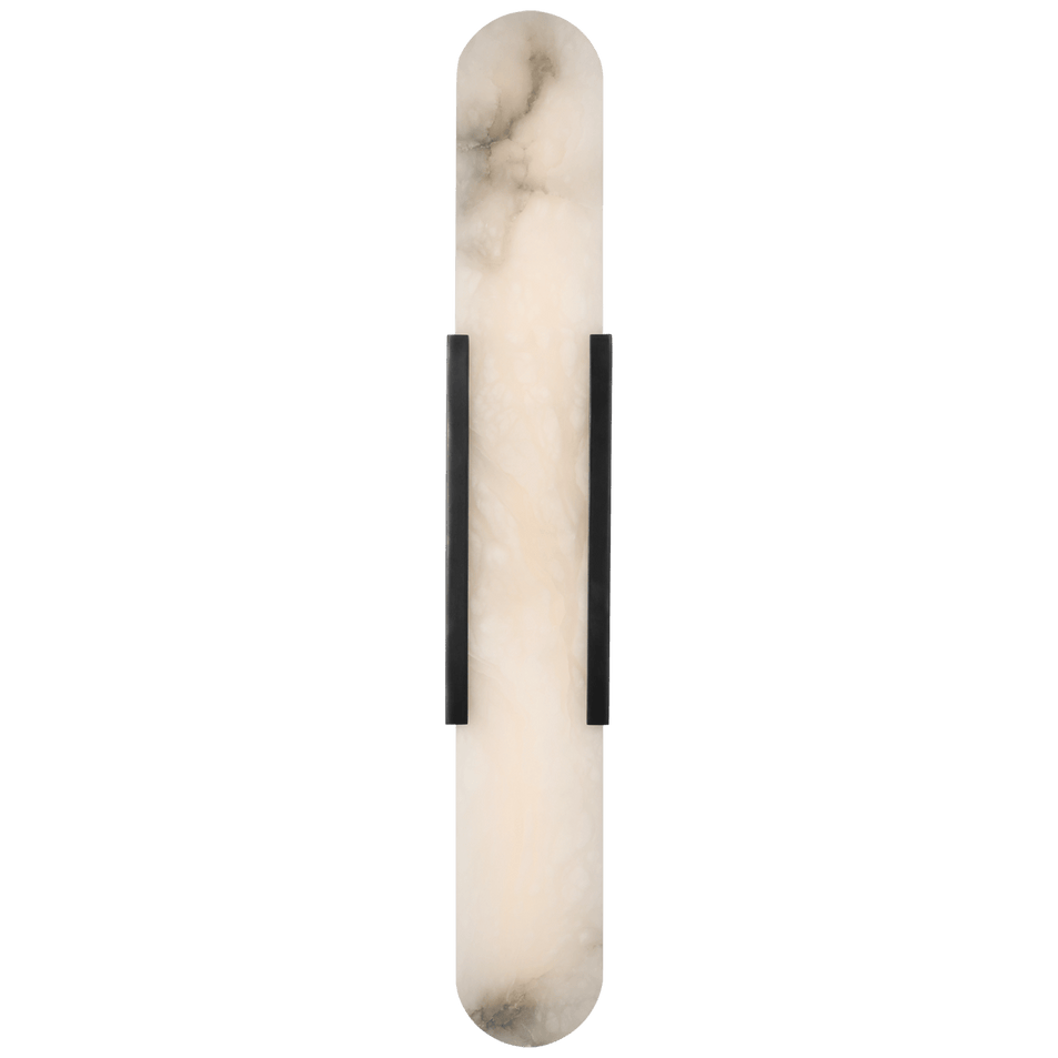 Melange 28" Elongated Sconce in Bronze with Alabaster