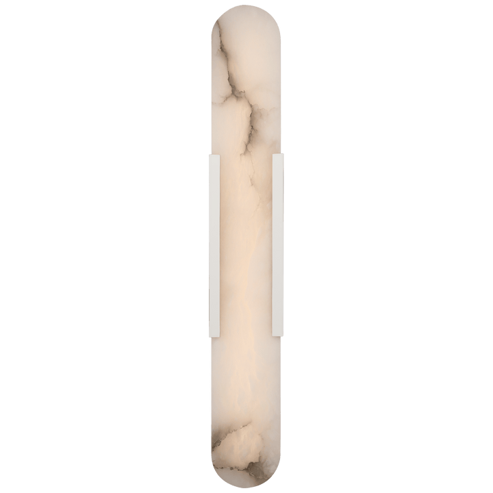 Melange 28" Elongated Sconce in Polished Nickel with Alabaster