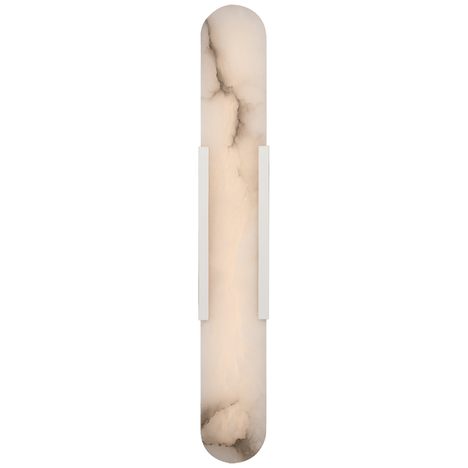 Melange 28" Elongated Sconce in Polished Nickel with Alabaster