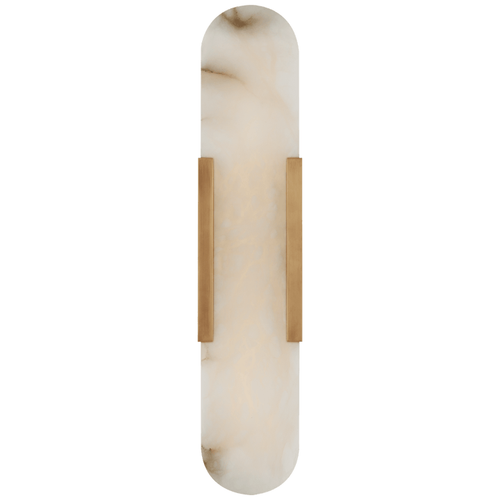 Melange 20" Elongated Sconce in Antique-Burnished Brass with Alabaster