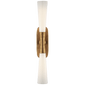 Utopia 32" Double Bath Sconce in Gild with White Glass