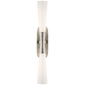 Utopia 32" Double Bath Sconce in Polished Nickel with White Glass