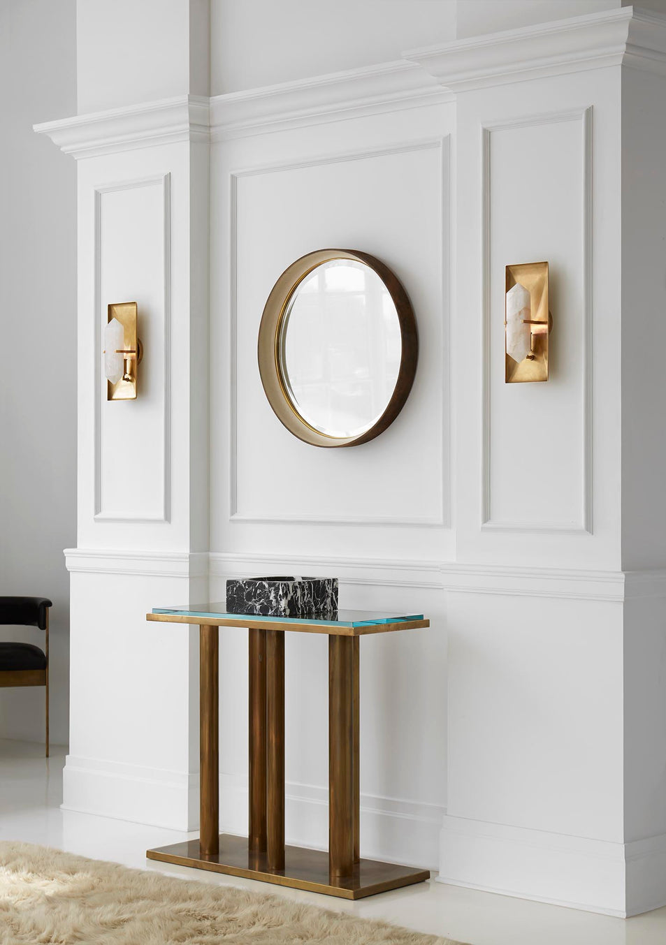 Halcyon Rectangle Sconce, a premium Decorative light by Visual Comfort. Close - up image of its design.